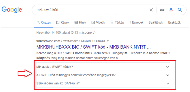 FAQ bővített találat mkb swift kód